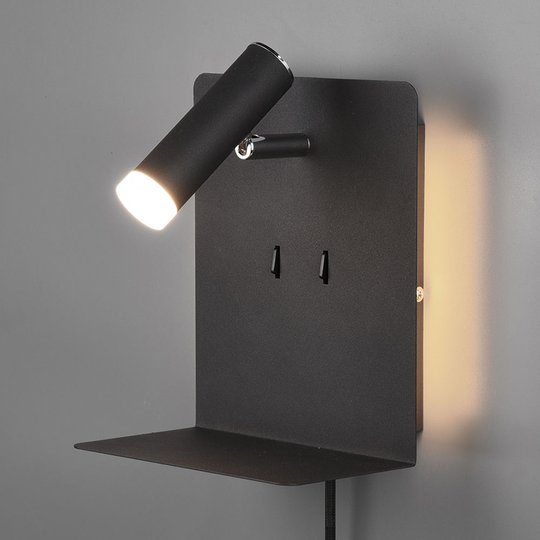 Element-LED-seinävalo, säilytystaso, mattamusta