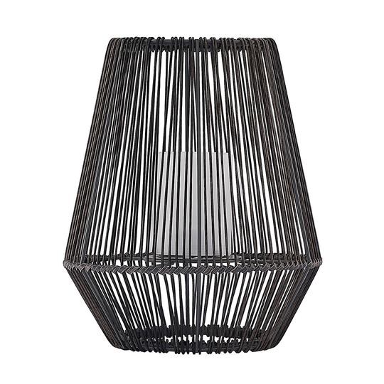 Lindby Kaati -LED-lyhty, aurinkok., rottinki 25 cm