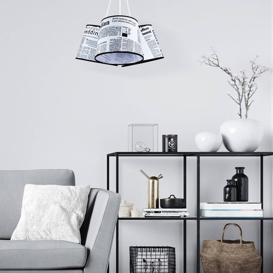 Riippuvalaisin Rossa, 3-lamp., sanomalehti