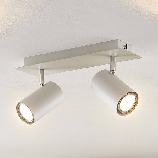 Lindby Joffrey -kattokohdevalo, 2-lamp., valkoinen