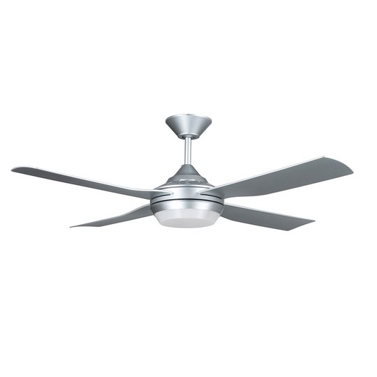 Kattotuuletin Moonah, LED-valaisin 132cm hopea