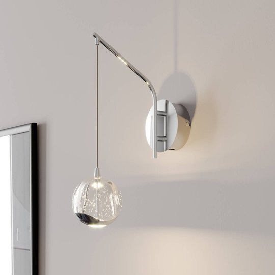LED-seinävalaisin Hayley, riippuva pallo, kromi