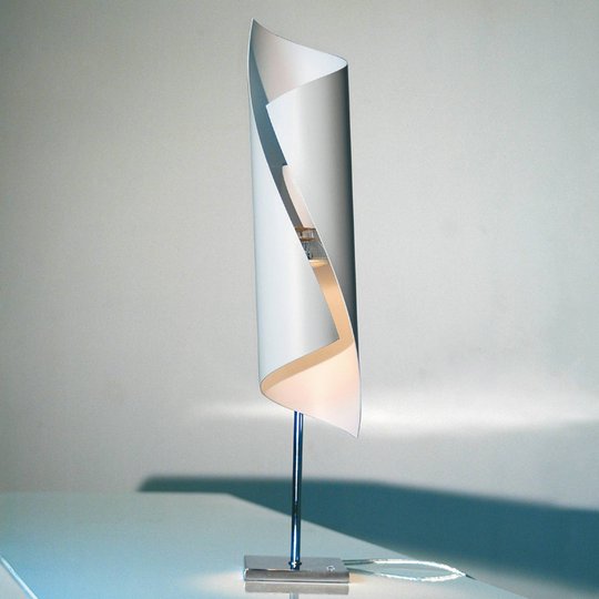 Hué-design-pöytävalaisin valkoisena, 50 cm korkea