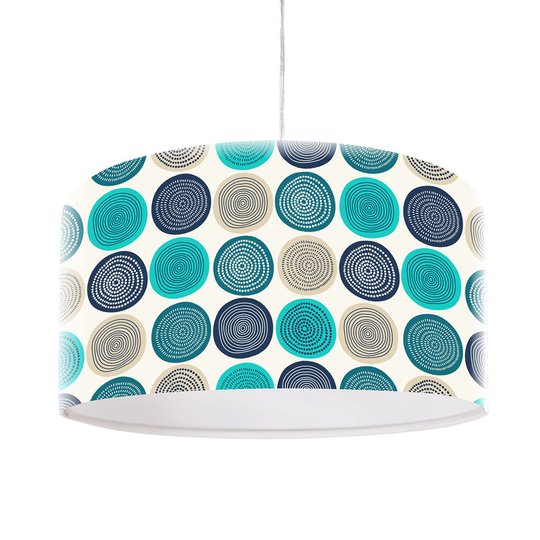 Modernilla motiivilla painatettu riippuvalo Aqua