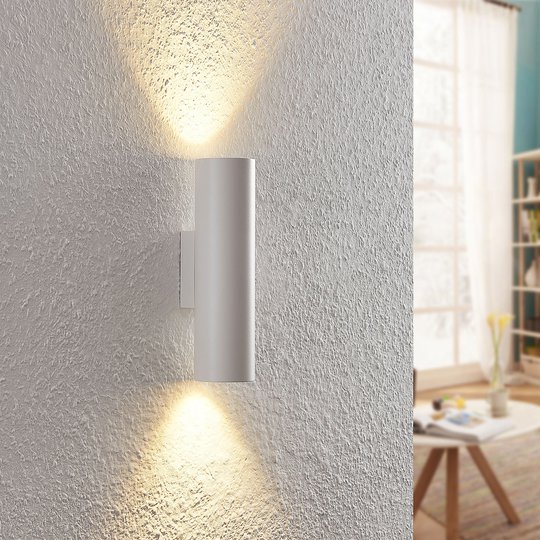 Arcchio Dilana -seinävalo, pyöreä, 2-lamp., valk.