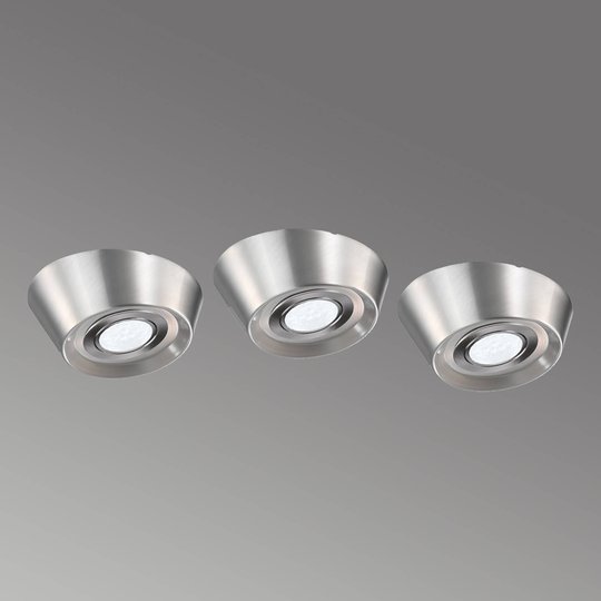 3 kpl PAL CF-LED-kaapinalusvalaisin, Ø 12 cm