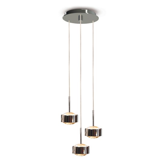LED-riippuvalaisin Puk Maxx Drop Trio, kromi