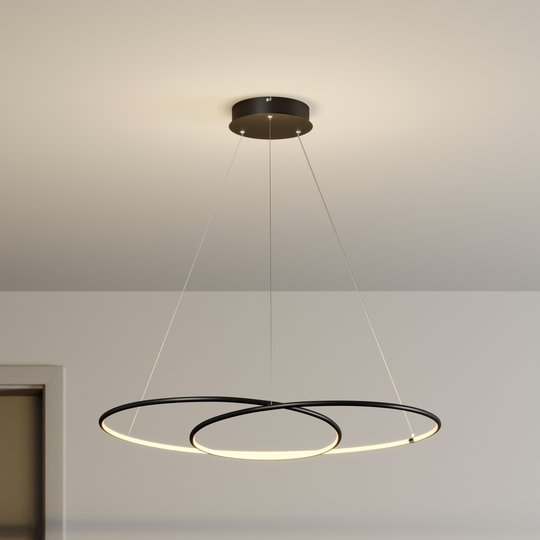 Lindby Lucy LED-riippuvalaisin, 90 cm, matta musta