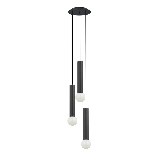 Baton-riippuvalopidin musta, 3-lamppuinen