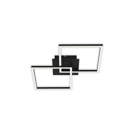 LED-kattovalo Frame 2-lamppuinen, himmennin, musta