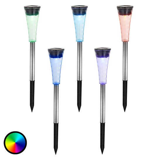 Aurinkokäyttöinen lamppu Navin RGB-vaihto 5 kpl