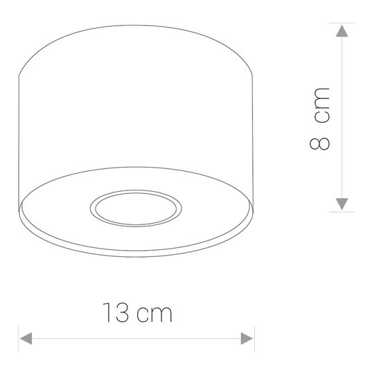 Kattospotti Point S, lieriömäinen muoto, grafiitti