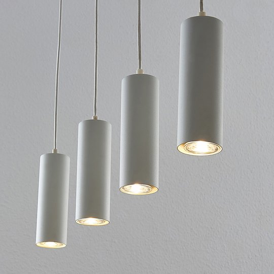 Lindby Joffrey -riippuvalaisin, 4-lamp., valkoinen
