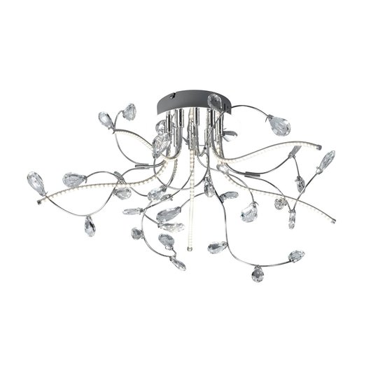 Krominkiiltävä LED-kattovalaisin Crystal, 54 cm