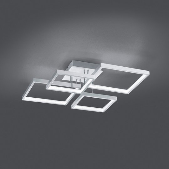 LED-kattovalo Sorrento 52x52cm, harjattu alumiini