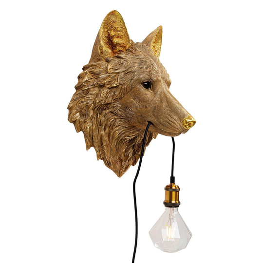 KARE Animal Wolf Head -seinävalaisin pistokkeella