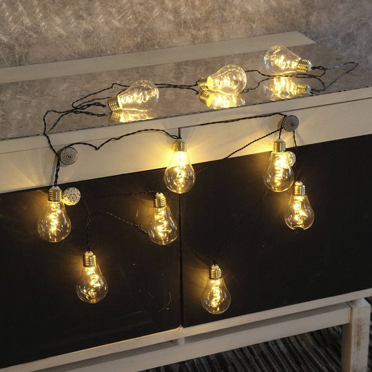 LED-valoketju Glow, lasi, valkoinen
