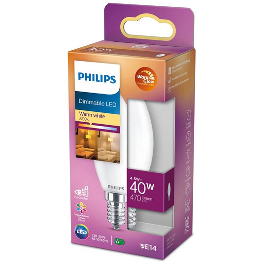 Philips LED Classic WarmGlow E14 B35 4,5W matta