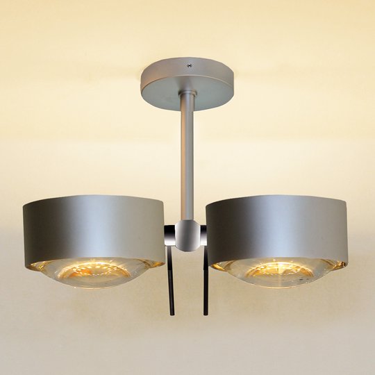 2-lamppuinen kattoval. PUK SIDES matta kromi 10cm