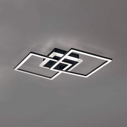 LED-kattovalaisin Venida, musta, 2 neliötä