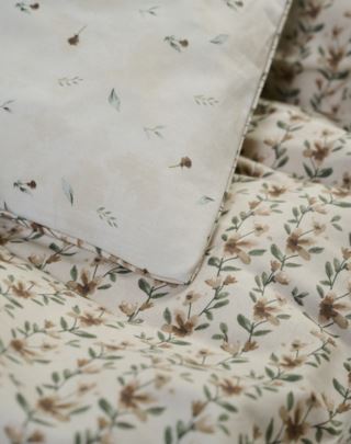 Ditsy Flower percale pussilakanasetti percalea oliivinvihreä