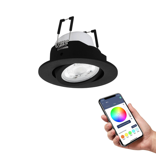 EGLO connect Saliceto-Z -LED-uppovalo, musta