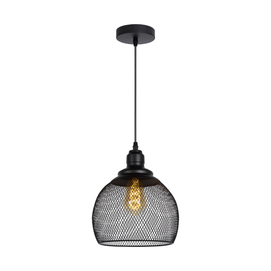 Mesh-riippuvalo 1-lamppuinen, musta Ø 22 cm