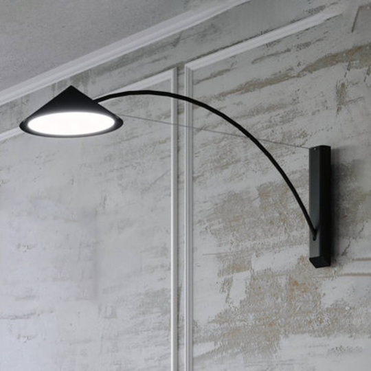 Prandina Flyer W5 -LED-seinälampu musta 3000K