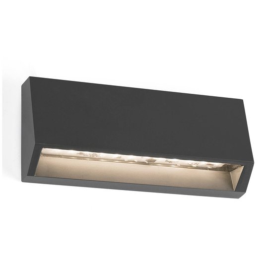 Kulmikas LED-ulkoseinälamppu Must - 15,8 cm