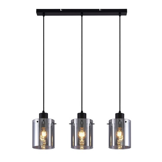 Lindby Kourtney -riippuvalo, lasivarjostin 3-lamp.