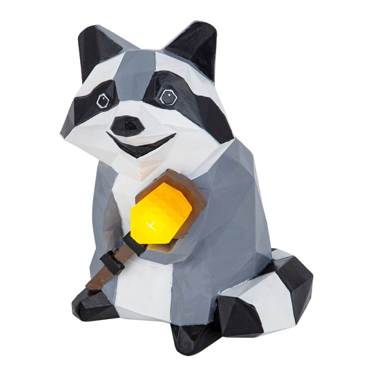 Lindby Racoon -LED-aurinkokoristelamppu, pesukarhu