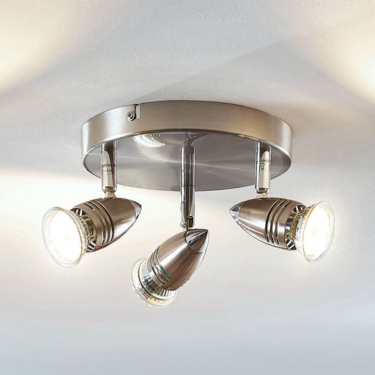 LED-kattokohdevalo Benina, 3-lamppuinen, pyöreä