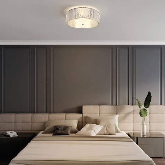 Lucande Alobani -LED-kattovalaisin, kristalli