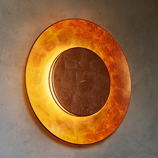 Fontana Arte Lunaire-seinälamppu, lehtikupari 75cm