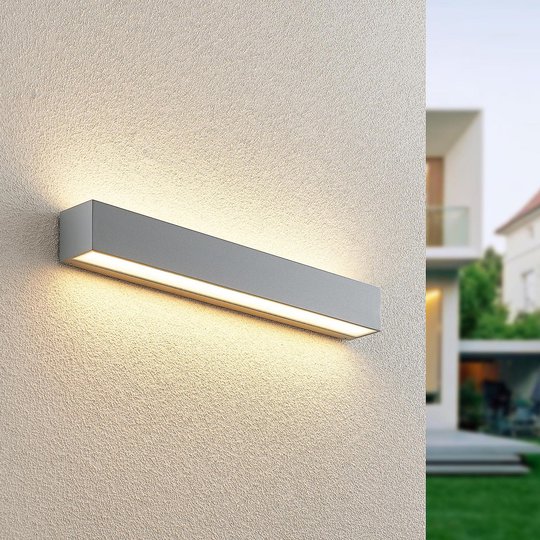 Lucande Lengo-LED-seinävalo 50cm hopea 2 lamppua