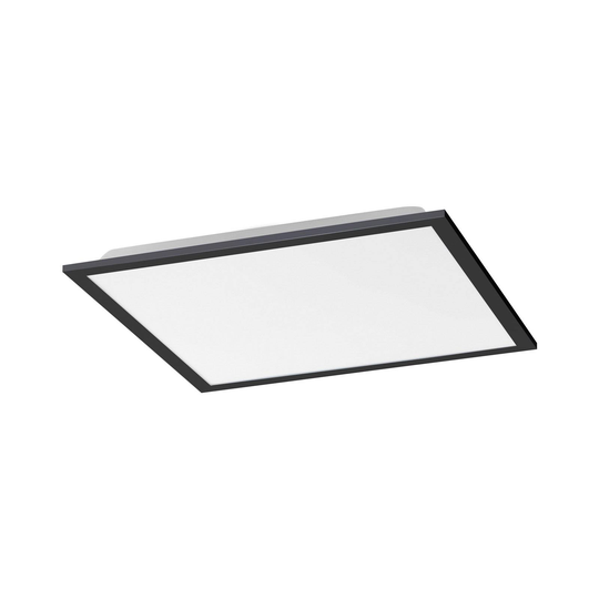 Flat-LED-kattovalaisin, CCT, musta, 45 x 45 cm