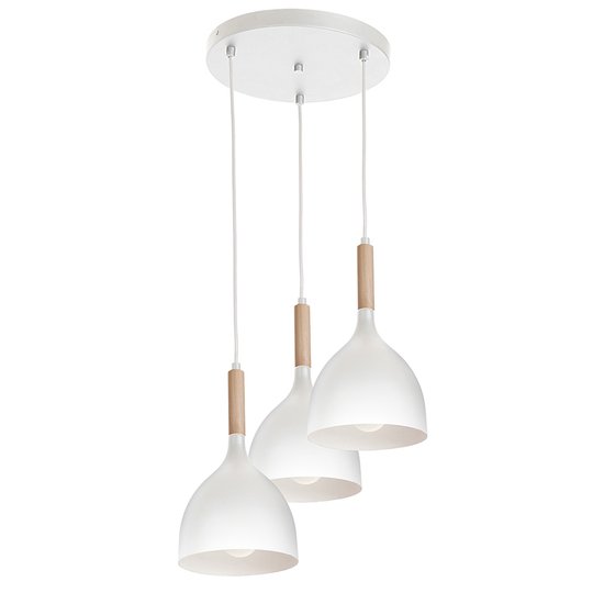 Riippuvalaisin Noak 3-lamp., pyöreä, valkoinen