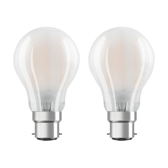 OSRAM-LED-lamppu B22d Classic 827 7W 2 kpl matta
