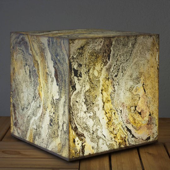 Koristeellinen luonnonliuske kuutiovalaisin, 49 cm