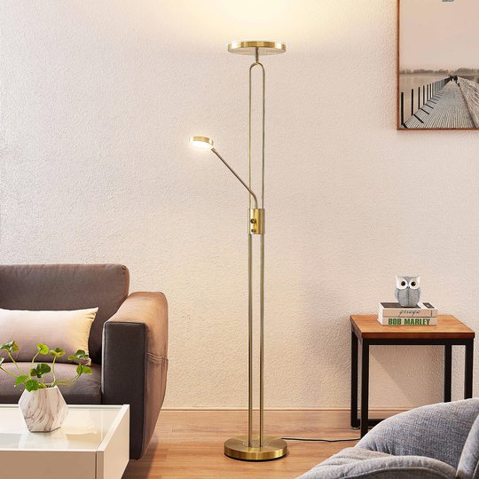 Lindby Twina -LED-lattiavalo, messinki