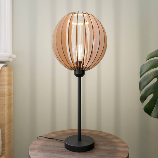 Envolight Clay -pöytälamppu koivuvaneria, 47 cm