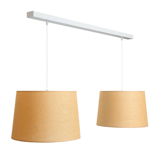 Riippuvalo Jute, ruskea, Ø40cm 2-lamppuinen