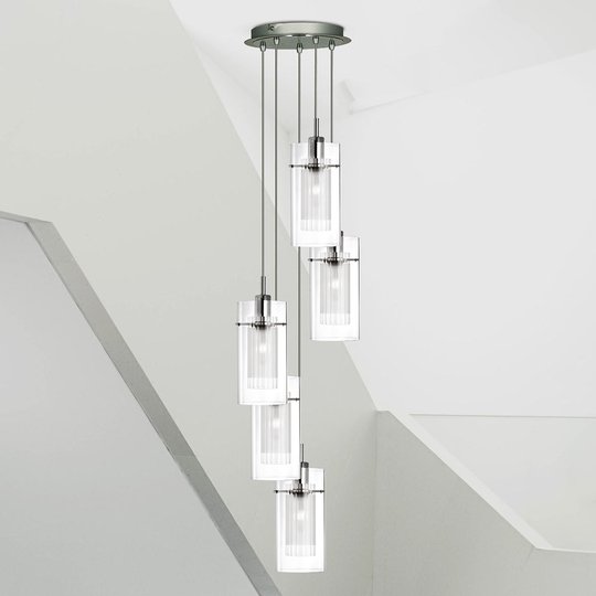 5-lamp. koristeellinen pyöreä DUO 1-riippuvalaisin