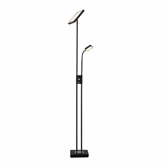 Lindby Seppa -LED-lattiavalo, kulmikas, musta