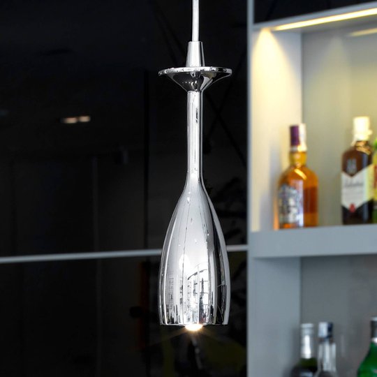 Kromikiiltoinen LED-riippuvalaisin Brindis