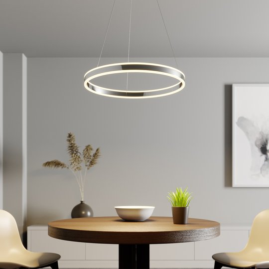 LED-riippuvalo Lyani, kromi, himmennettävä, 60 cm