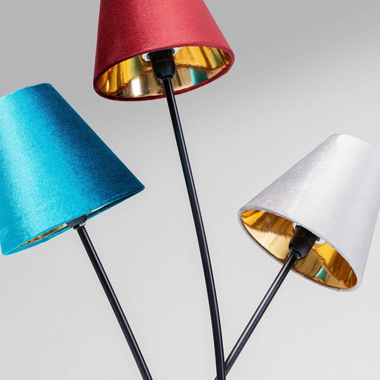 KARE Flexible Velvet Tre -lattiavalo musta/värikäs