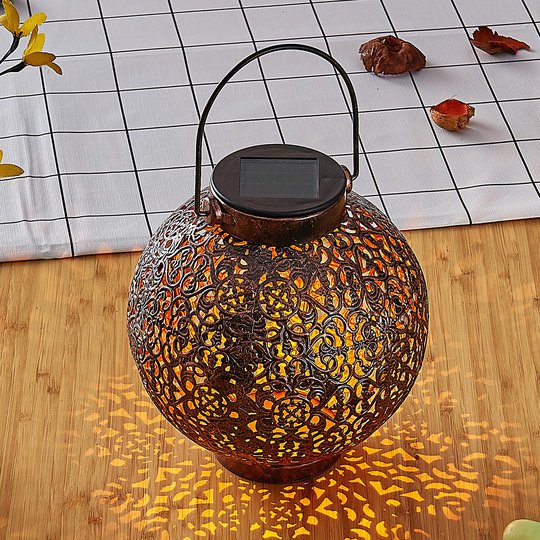 Aurinkok. LED-lyhty Dunjaris, ornamentti kupari
