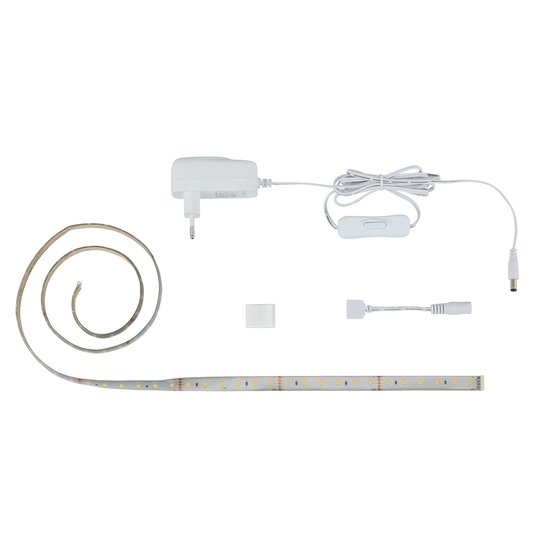 Hopeanvärinen LED-nauha 100 cm, kytkin