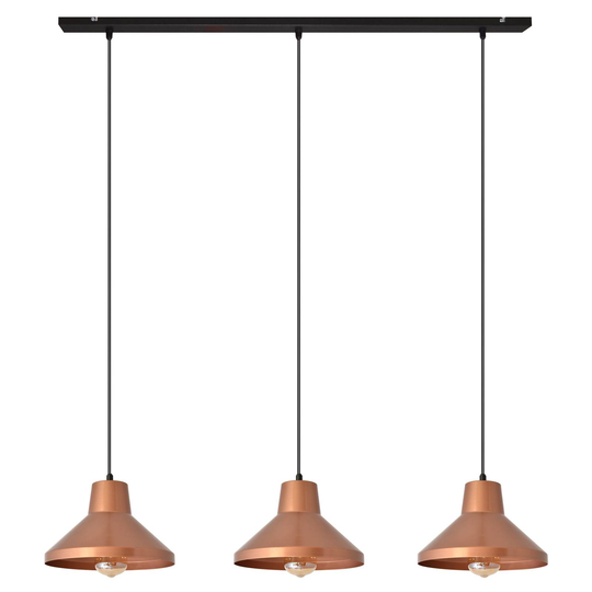 Riippuvalaisin Trinity, kupari, 3-lamppuinen